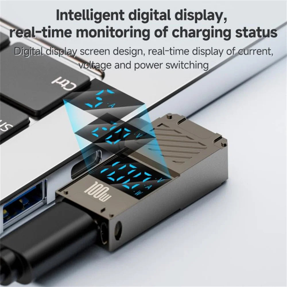 PD 100W Laptop Charging Adapter Type-C to DC 4.8x1.7mm Digital Display Fast Charging Converter - 3