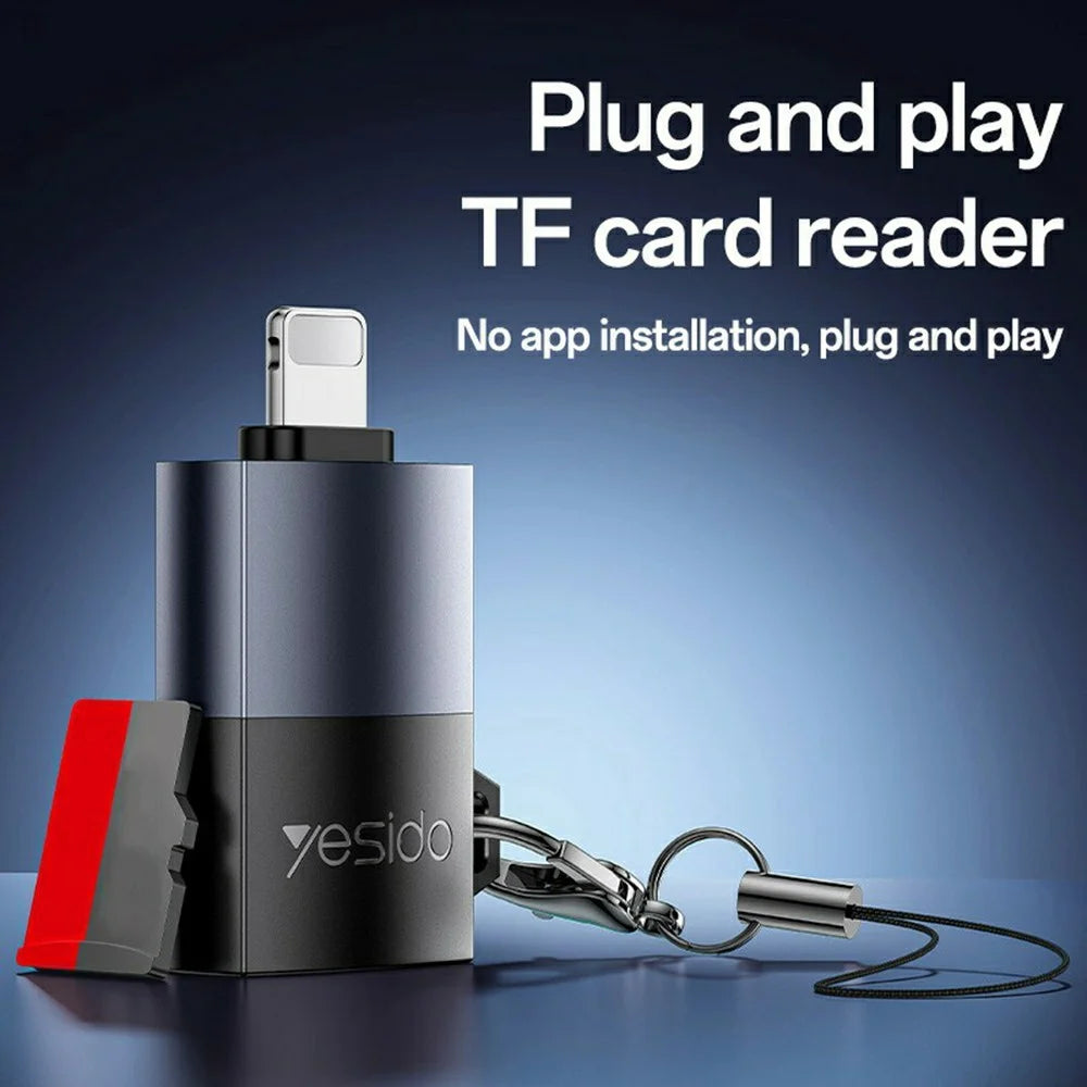 YESIDO GS38 8Pin TF Card Reader 480Mbps Transfer Speed Portable Memory Card Reader - 2