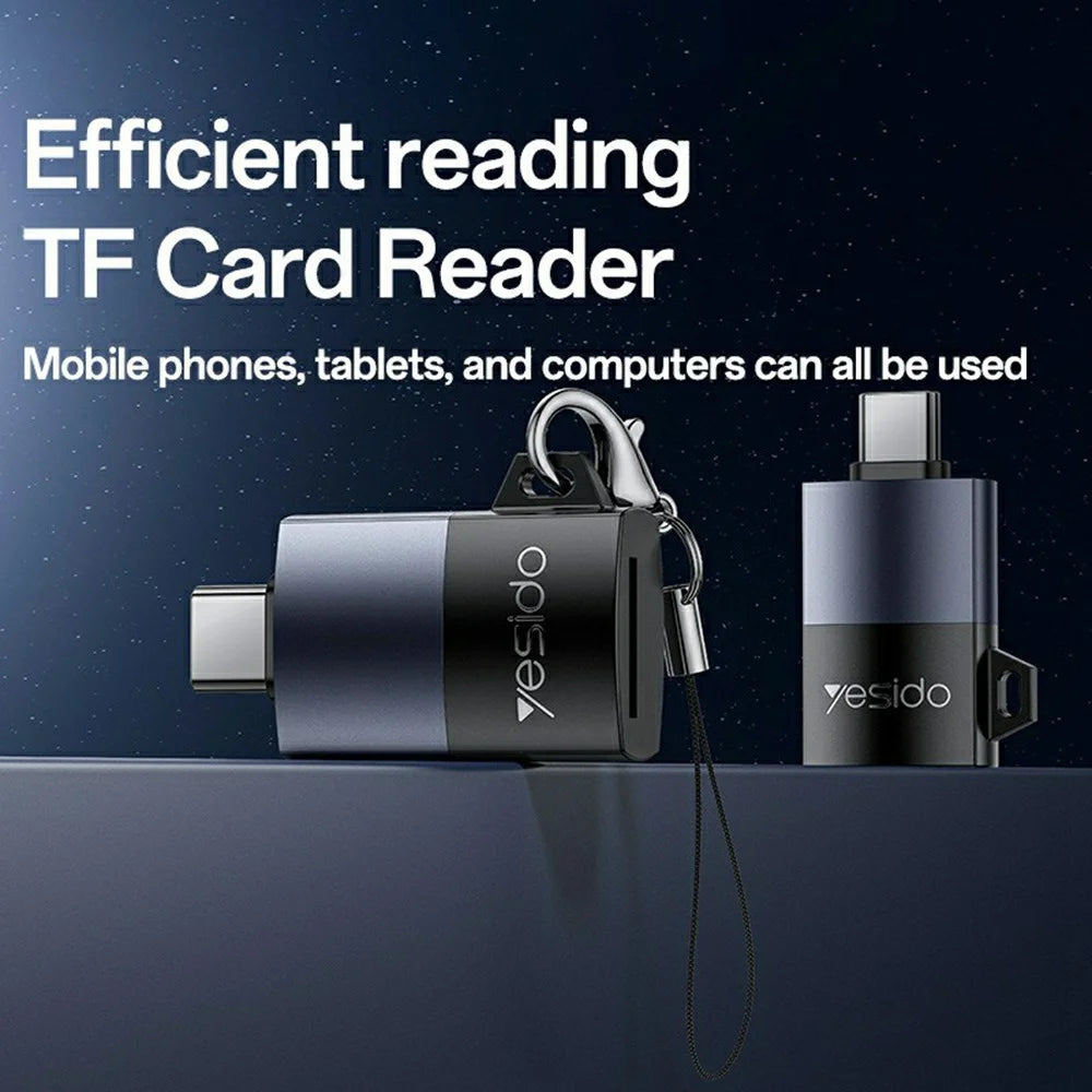 YESIDO GS37 Type-C TF Card Reader Tablet Phone Laptop Memory Card Reader with Lanyard - 2
