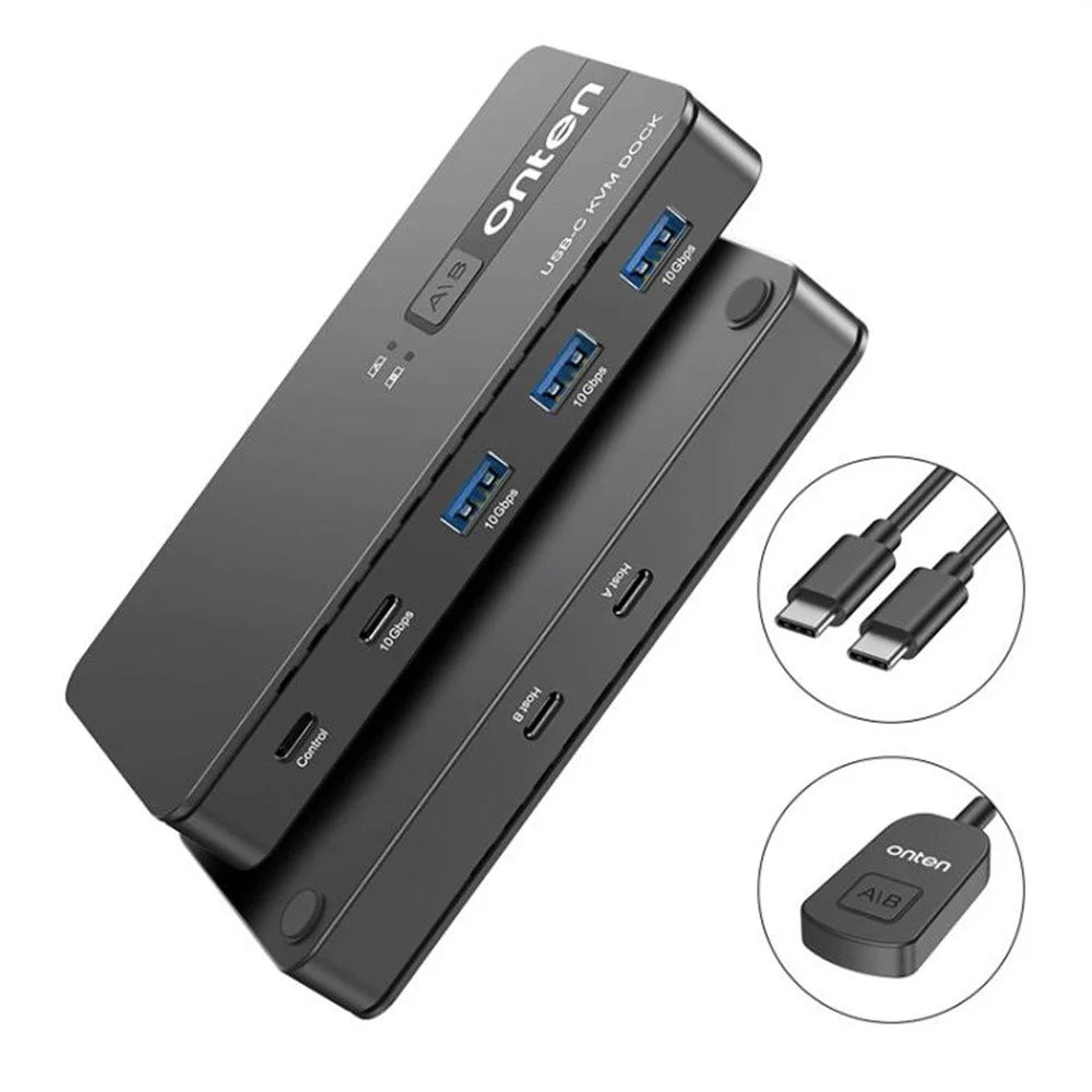 ONTEN KVM200 2 In 4 Out USB 3.2 Gen2 KVM Switcher Type C KVM Adapter Compatible with Mac OS Windows Linux - 2