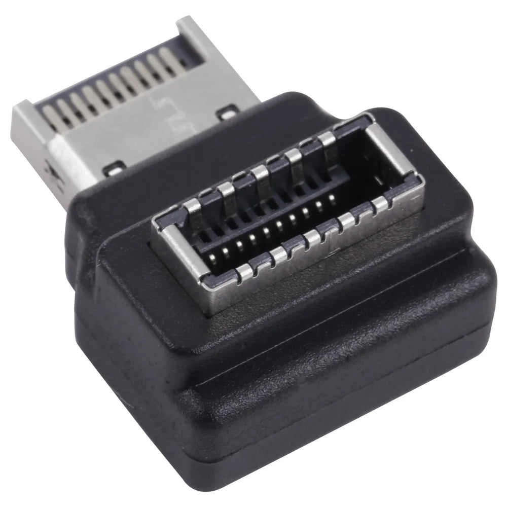 Type E Female to Male Adapter 90 Degree Converter PC Motherboard Extender - 1