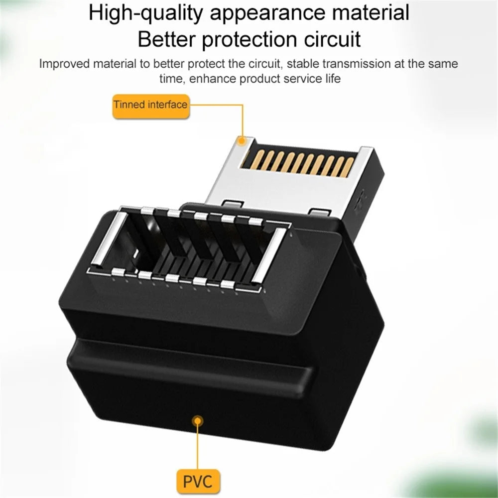 Type E Female to Male Adapter 90 Degree Converter PC Motherboard Extender - 4