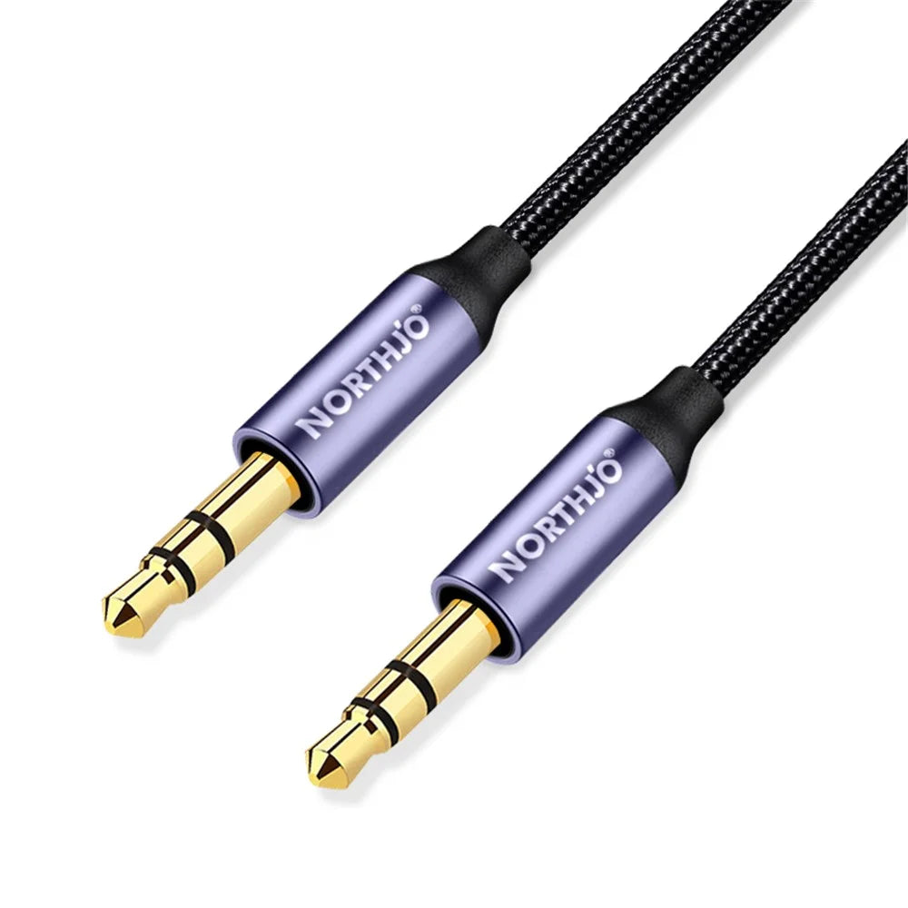NORTHJO 1m 3 Pole 3.5mm Male to Male Stereo Audio Cable for Mobile Phone MP3 Car Speaker - 1