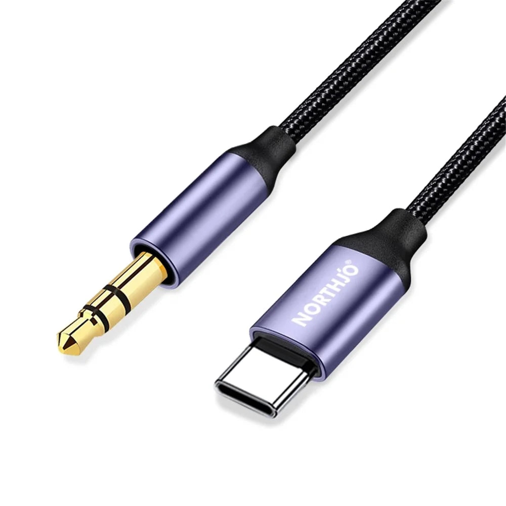 NORTHJO 0.5m USB C to 3.5mm Aux Jack Cable Type C to 3.5mm Headphone Car Stereo Connector Cord - 1