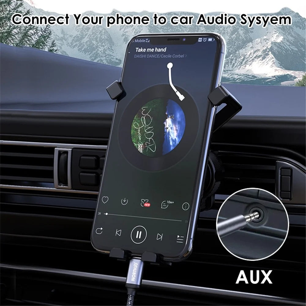 NORTHJO 0.5m USB C to 3.5mm Aux Jack Cable Type C to 3.5mm Headphone Car Stereo Connector Cord - 2