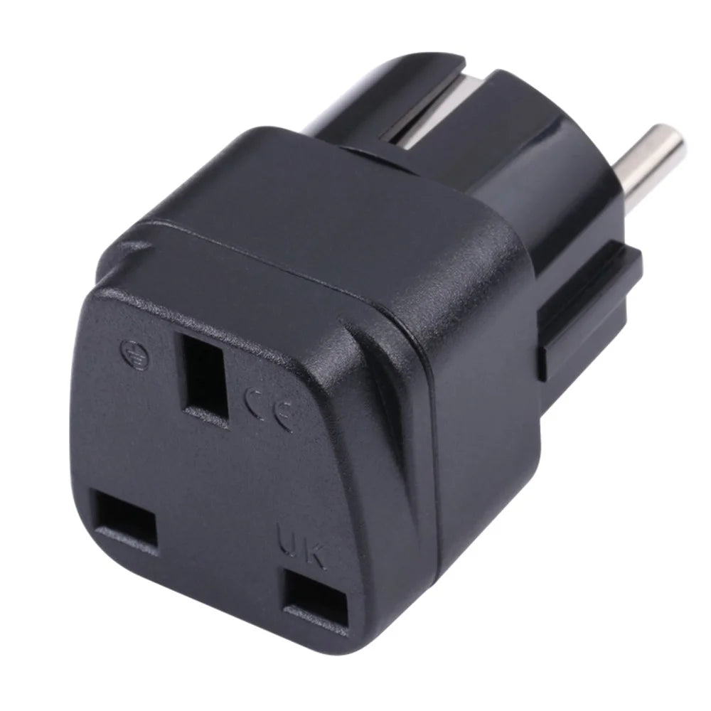 Portable Travel UK to EU Plug Power Outlet Adapter Socket Converter Plug - 1