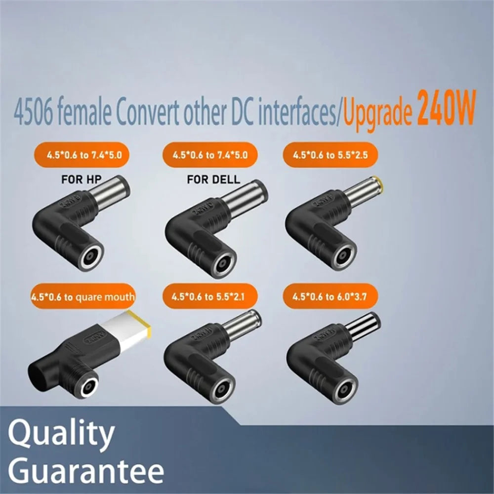 240W DC 4.5x0.6mm Female to Square Elbow Converter for Lenovo Laptop Power Adapter - 2