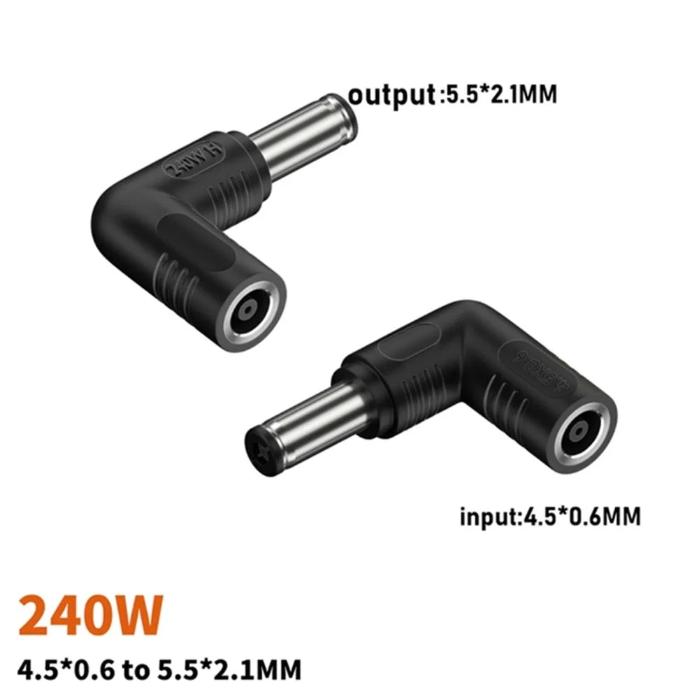 DC Power Adapter Plug 4.5x0.6mm Female to 6.0x3.7mm Male Converter DC 240W Connector for Laptop Computer - 2