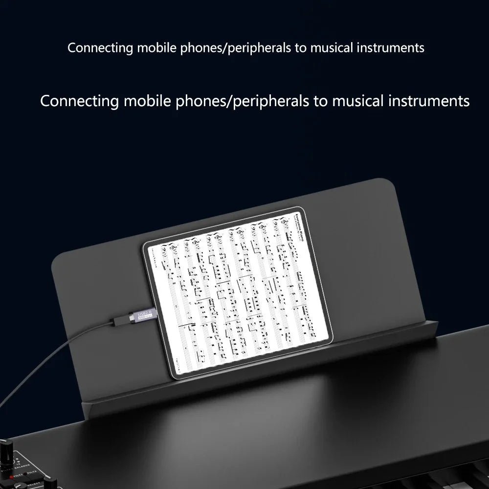 USB-B Female to USB-C Male Converter Adapter 480Mbps Data Transfer Connector for Electric Piano / Printer - 5