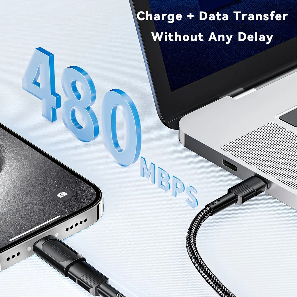 ESSAGER Type-C Male to 8-Pin Female Adapter 480Mbps Data Transmission Converter - 3