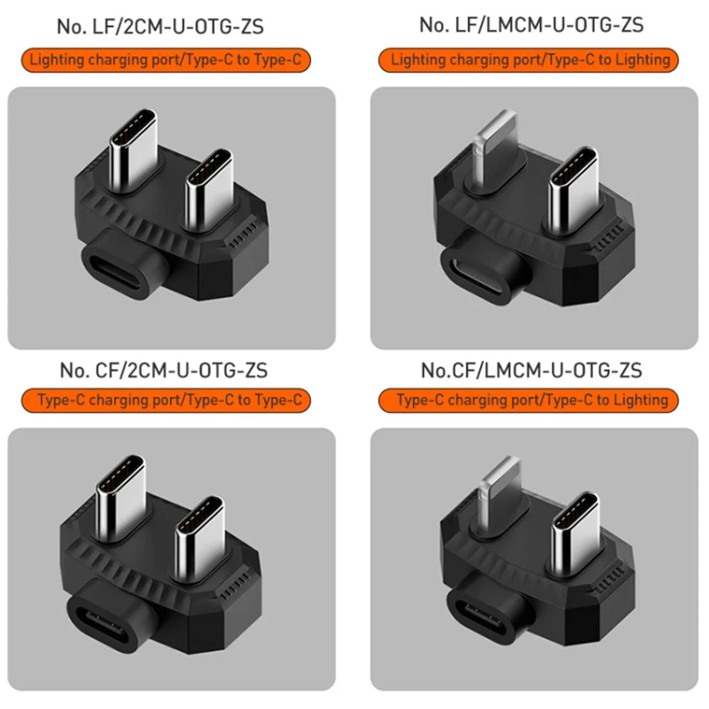 Lavalier Microphone U-shaped Charging Adapter Type-C Female to Type-C+Type-C Male OTG Converter - 6