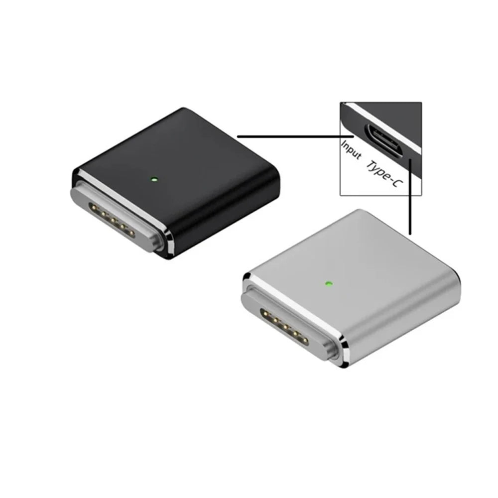 For MacBook PD 100W 3 to Type C Female Aluminum Alloy Converter - Black - 6