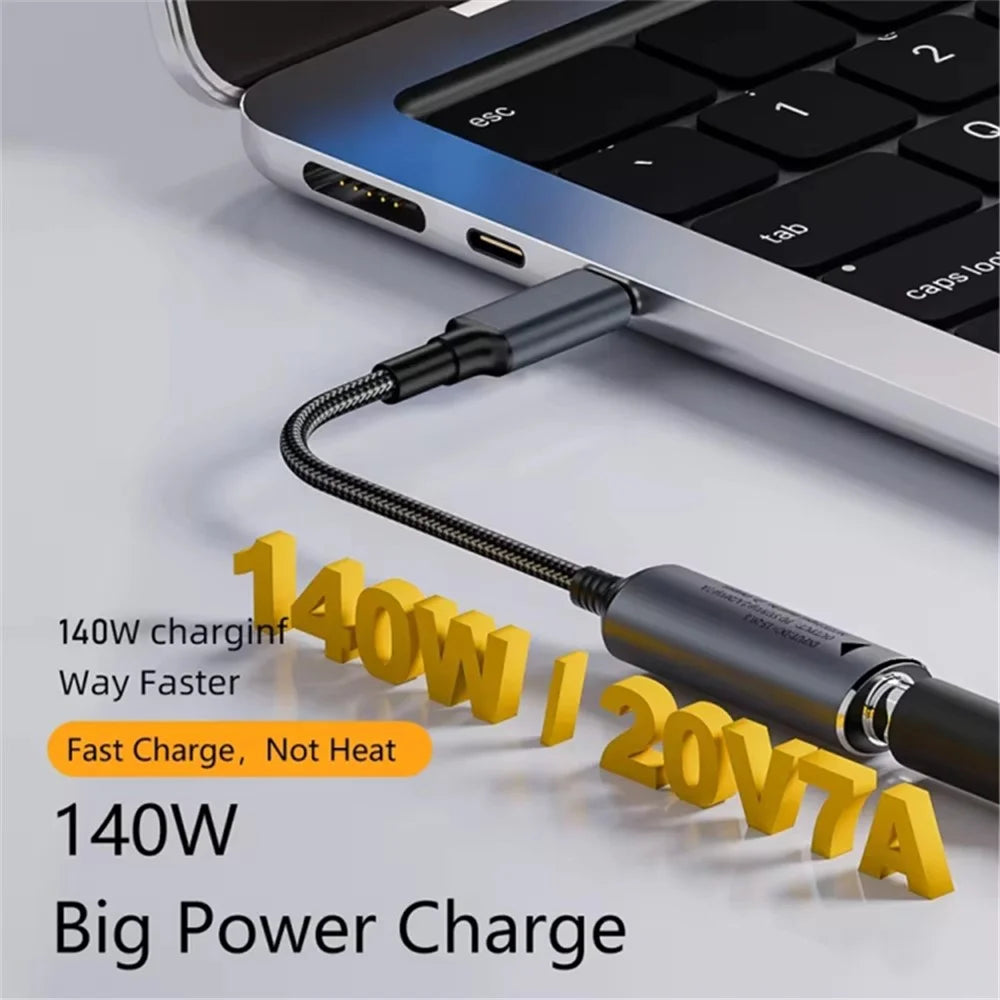 5V / 9V / 20V 7.4x5.0mm DC Female to Type-C Male Adapter Laptop 140W Power Plug Cable Charger - 2