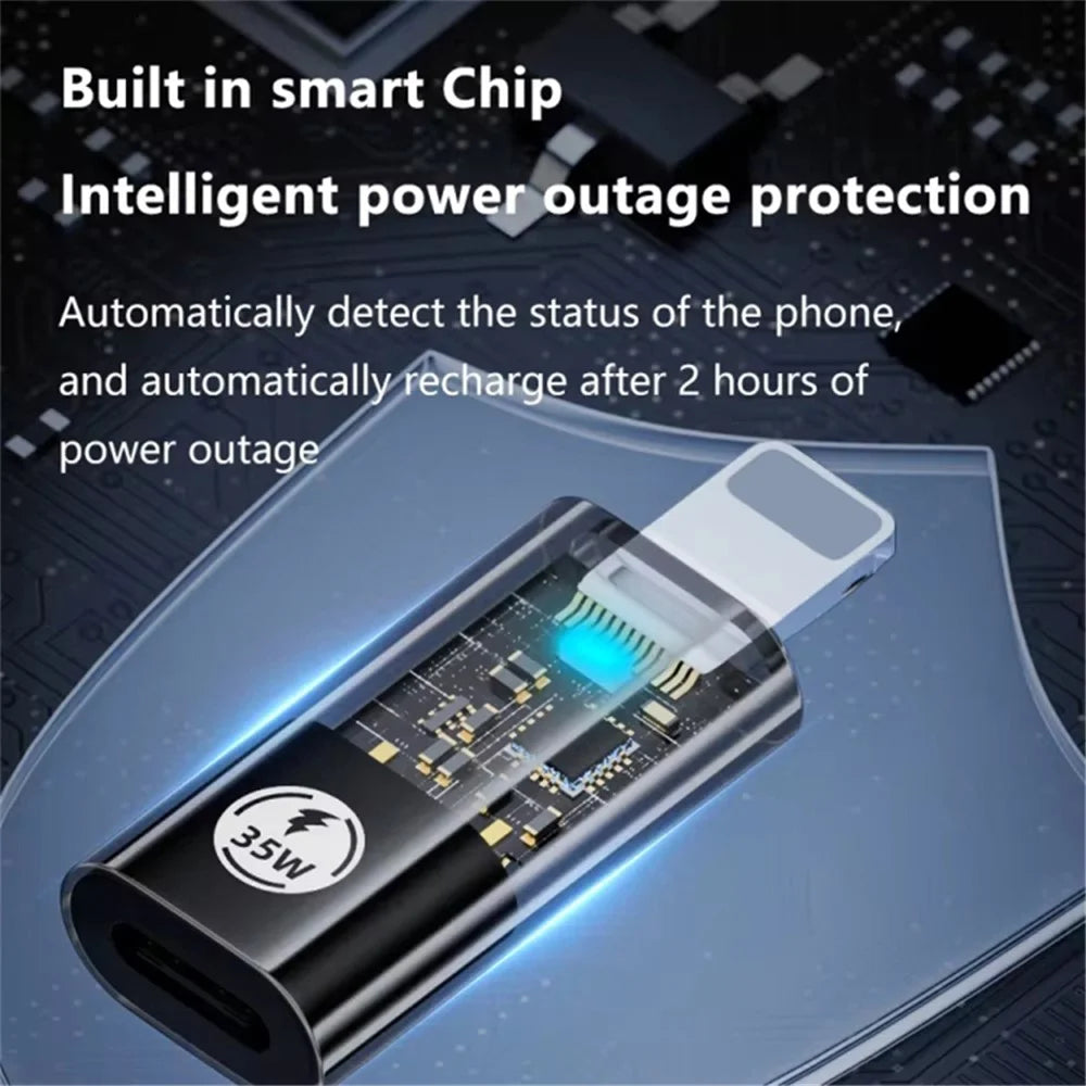 Type-C Male to 8 Pin Female 480Mbps PD 35W Fast Charging Adapter Support Data Transmission - 5