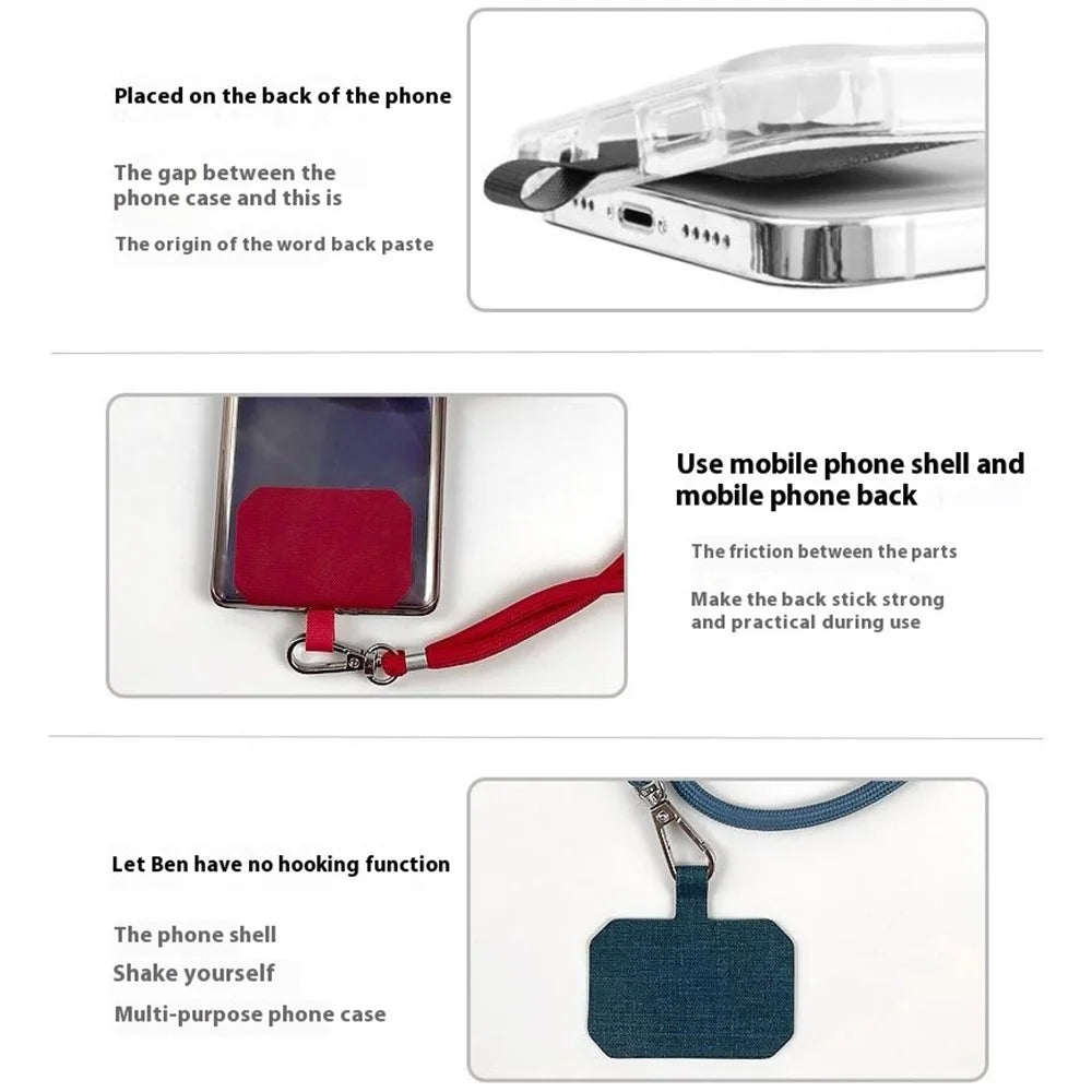 Crossbody Cell Phone Lanyard 5mm Thick Polyester Adjustable Neck Strap with Tether Tab, Total Length: 150cm - Red - 2