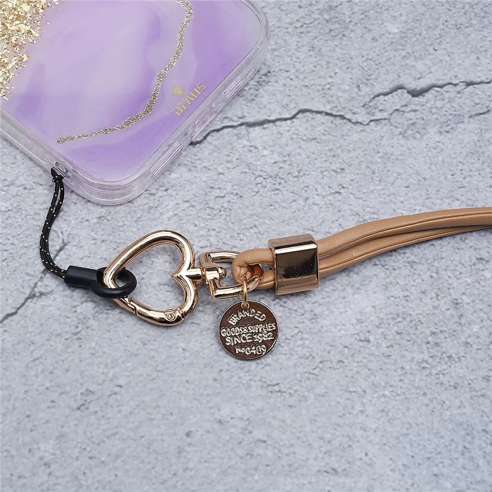 PU Leather Phone Lanyard Anti-lost Hanging Rope Pendant Keychain Multi-function Style Strap for Cell Phone, Keys, MP3 / MP4 Player - Brown - 4