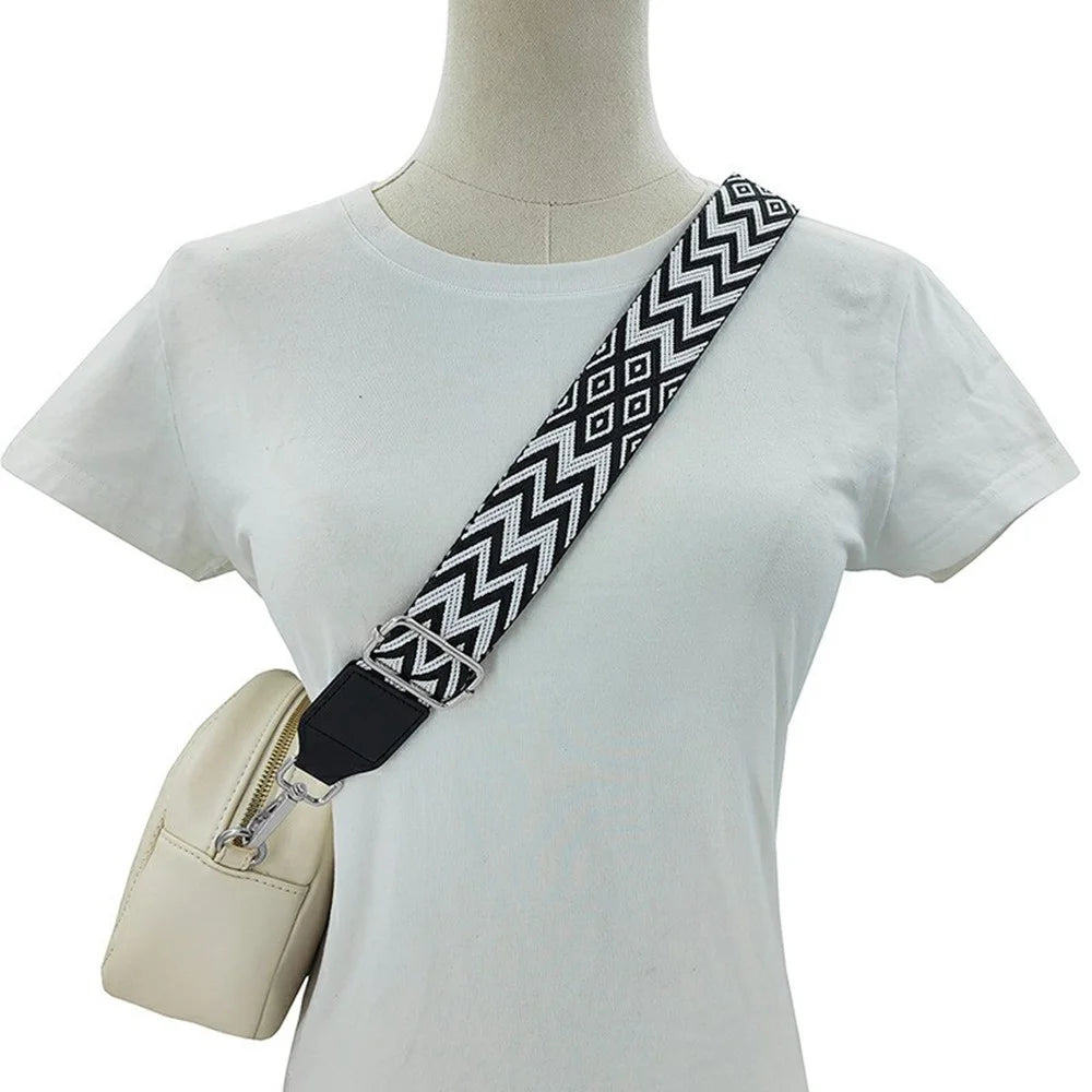 3.8cm Width Adjustable Replacement Shoulder Strap for Phone, Bag, Camera, Crossbody Strap with Silver Buckle - White - 2
