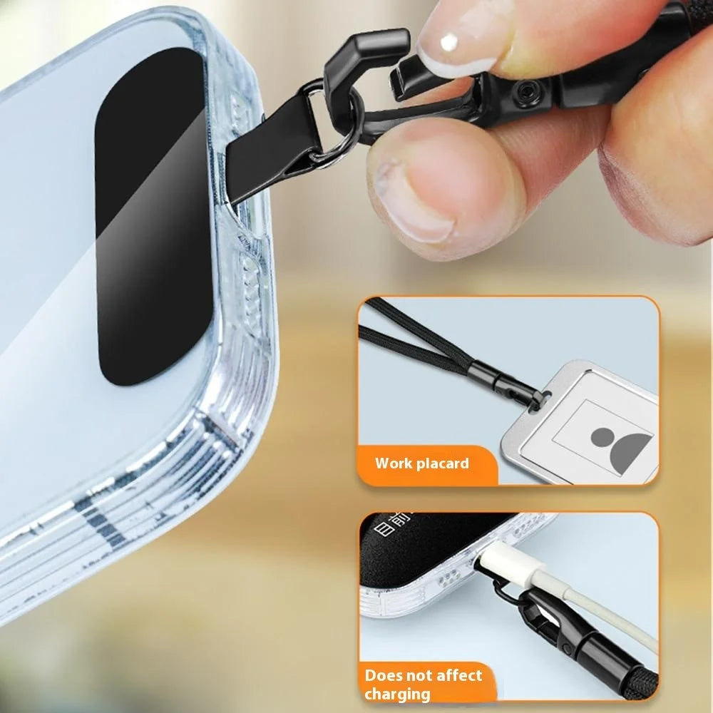 6mm Anti-Lost Phone Lanyard with Tether Tab, Rotating Buckle Cell Phone Neck Strap - Light Camel - 3