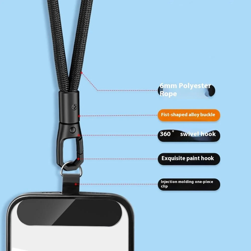 6mm Crossbody Phone Lanyard with Tether Tab, Rotating Buckle Cell Phone Straps - Light Camel - 5