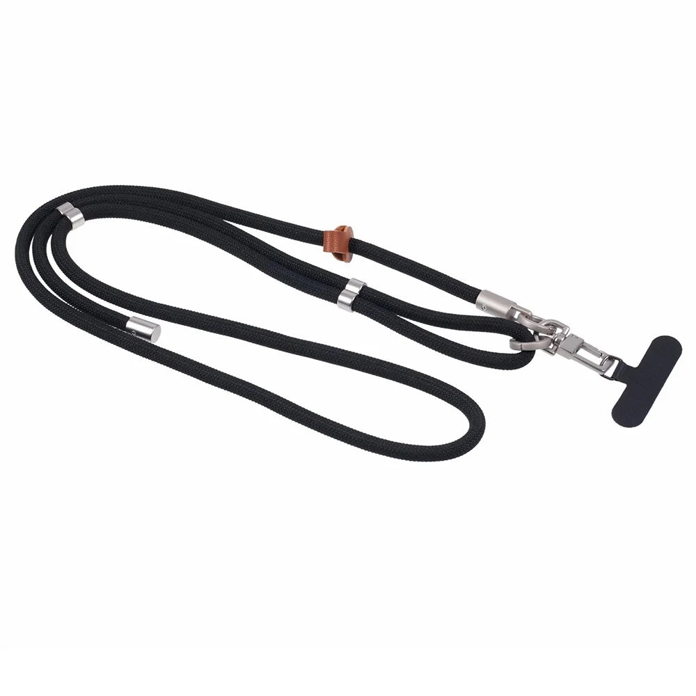 Crossbody Phone Lanyard Adjustable Silver Buckle Nylon Phone Strap with Tether Tab, Total Length: 140cm - Style A - 2