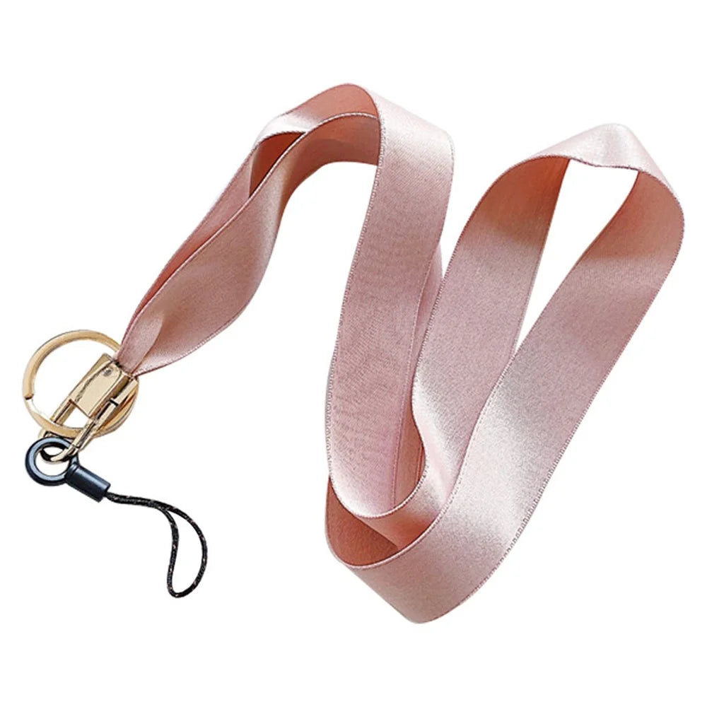 Cell Phone Lanyard Keychain Lanyard Neck Strap Nurse Lanyard for Phone Case and Keys - Silk Ribbon / Pink - 1