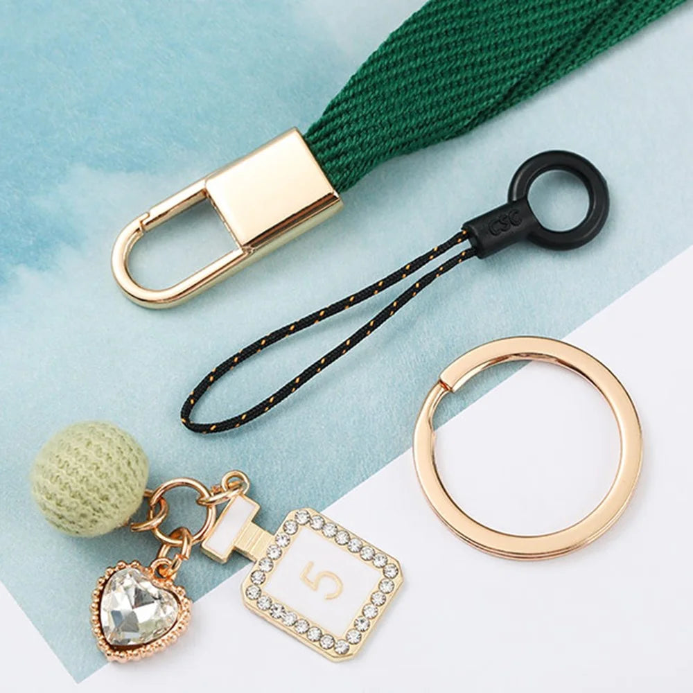 Cell Phone Lanyard Universal Neck Strap Ball Pendant Braided Chain Holder - Green - 4