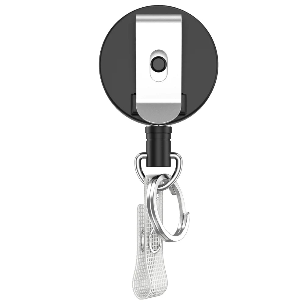 For AirTag / AirTag (2nd Generation) Protective Case Anti Scratch Silicone Cover with Retractable Cord and Belt Clip - Black - 2