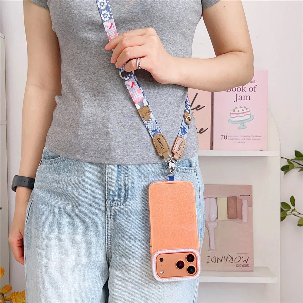 70cm Retro Phone Lanyard Strap Adjustable Crossbody Neck Shoulder Strap Phone Charm with Tether Tab - Style 1 - 4