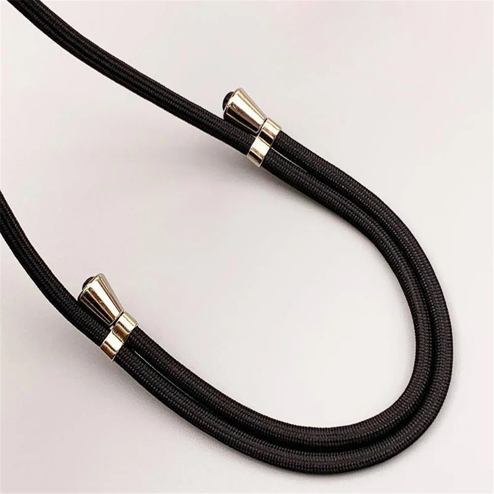 Polyester Phone Lanyard Adjustable 5mm Neck Strap Crossbody Cell Phone Strap with Patch - Black - 3