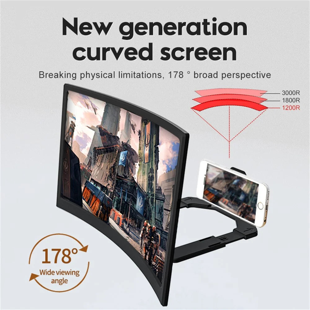 Phone Screen Magnifier 14 Inch HD Curved Screen Enlarger 3D High Definition Magnifying Glass Lazy Stand - 6