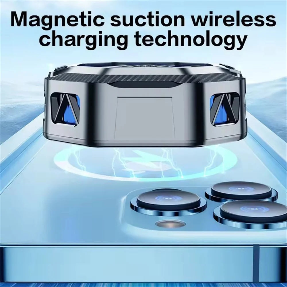 X60A Cell Phone Cooling Fan Magnetic Semiconductor Phone Cooler with Wireless Charging RGB Lighting Adjustable Cooling Levels - 5