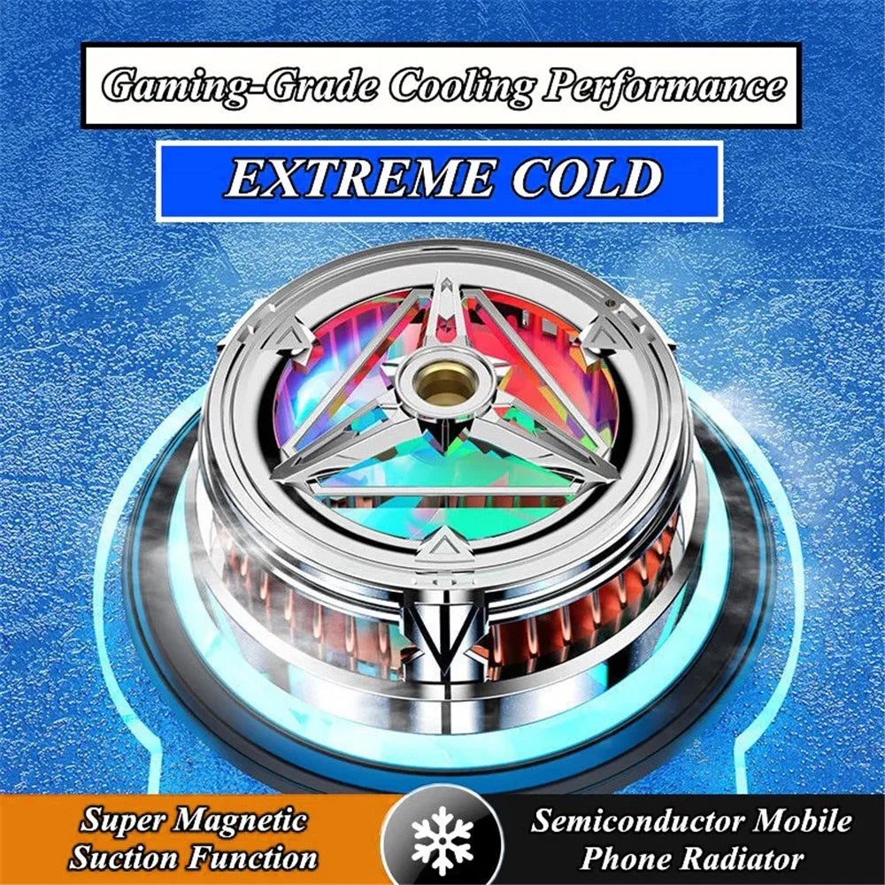 X18 Cell Phone Cooler Magnetic Heat Sink Mobile Phone Radiator with Screw Interface for Live Streaming Gaming - Silver - 3