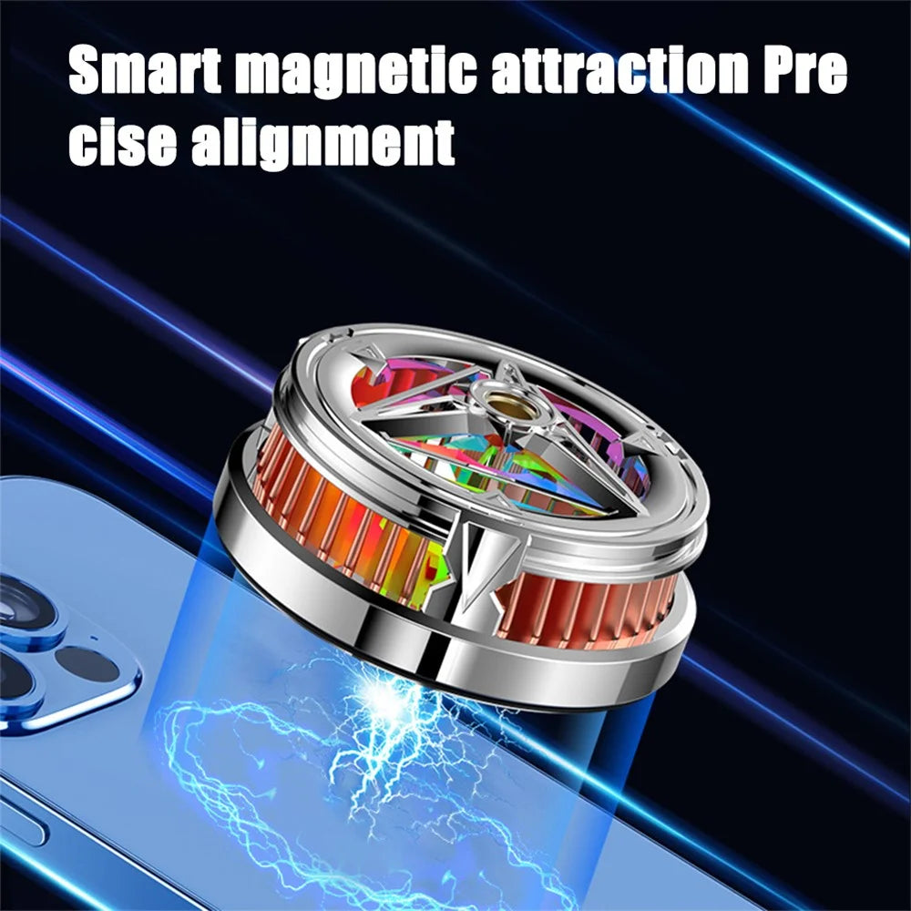 X18 Cell Phone Cooler Magnetic Heat Sink Mobile Phone Radiator with Screw Interface for Live Streaming Gaming - Silver - 4