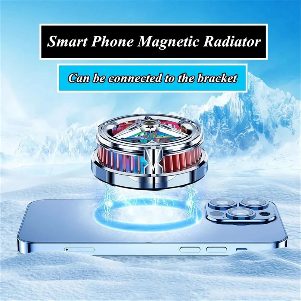 X18 Cell Phone Cooler Magnetic Heat Sink Mobile Phone Radiator with Screw Interface for Live Streaming Gaming - Silver - 5