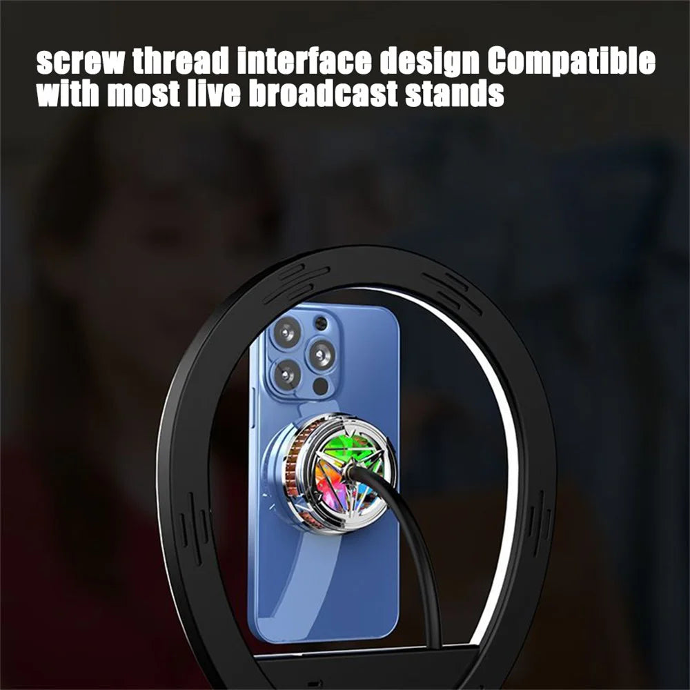 X18 Cell Phone Cooler Magnetic Heat Sink Mobile Phone Radiator with Screw Interface for Live Streaming Gaming - Silver - 6