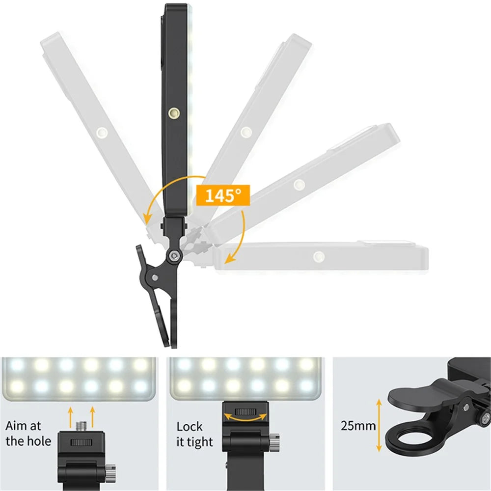 V16R 24 Effects RGB Light Clip-On Pocket Fill Light for Mobile Phone / Tablet / Laptop, without Screen - 4