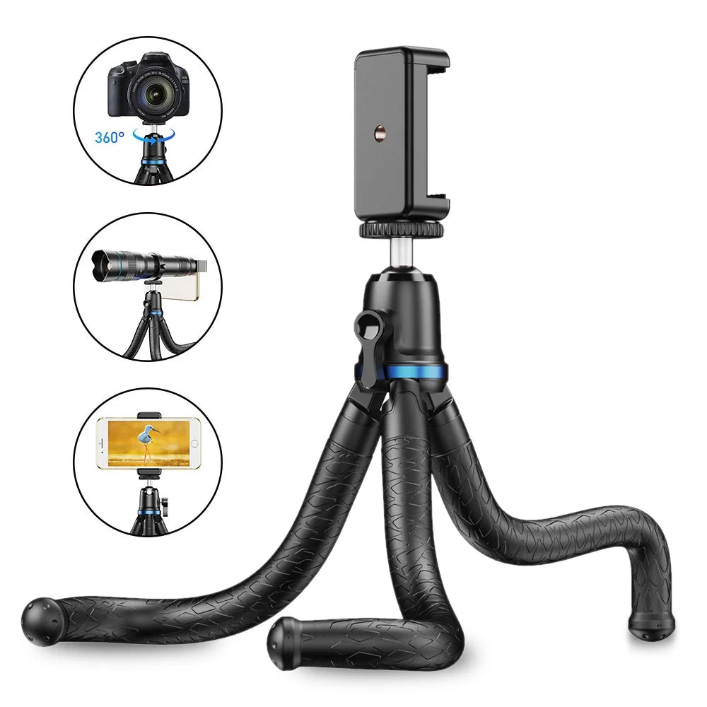 APEXEL APL-JJ10 Portable Octopus Tripod Flexible 360° Rotation Bracket Stand with Phone Holder - 1