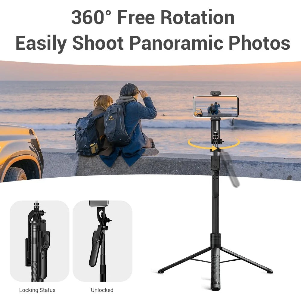 K28 2-in-1 175cm Extendable Aluminum Alloy Floor Tripod Handheld Bluetooth-compatible Selfie Stick - 3
