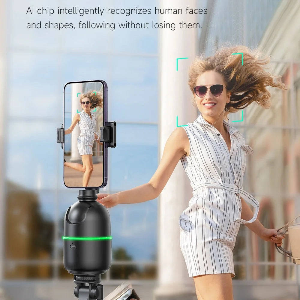 P03 Smart AI Follow Gimbal Face Tracking Phone Holder Desktop Free Rotation Photography Stabilizer - 2