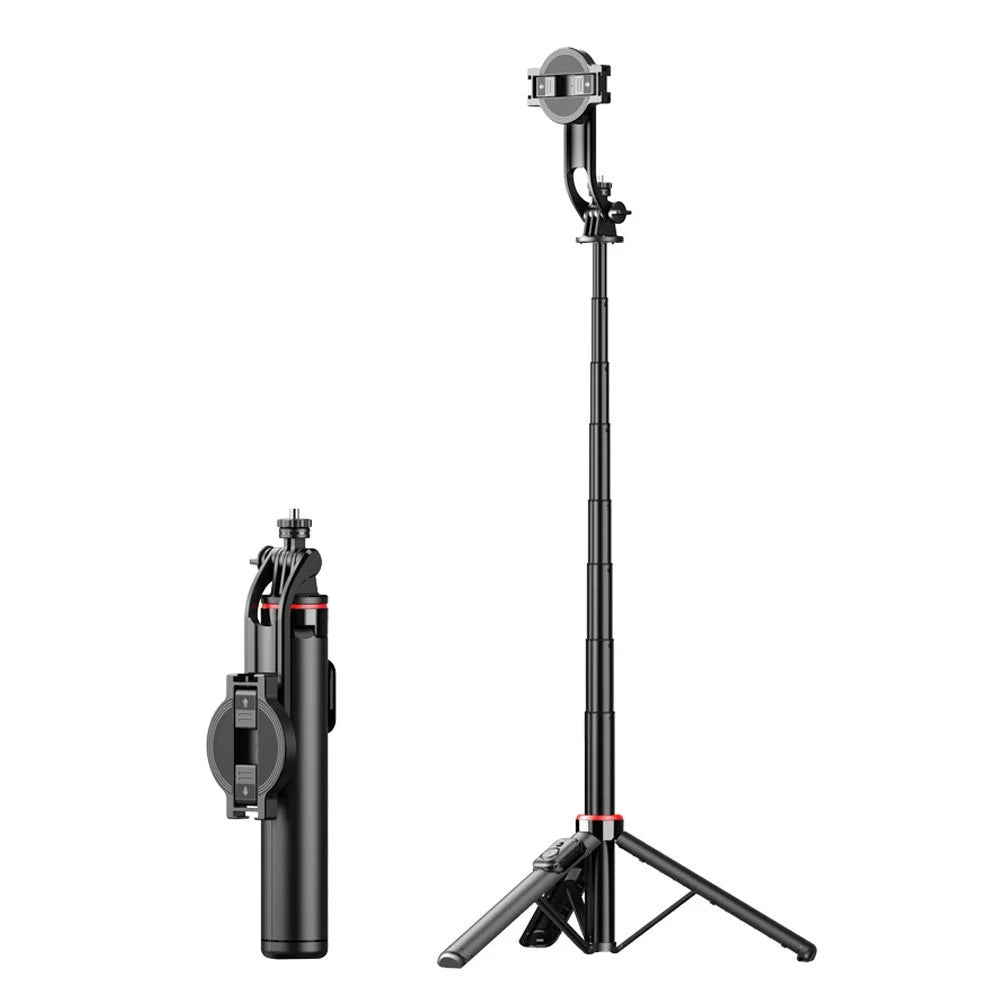 C20 Portable Magnetic Phone Selfie Stick Aluminum Alloy + ABS Live Streaming Tripod with Fill Light - 1