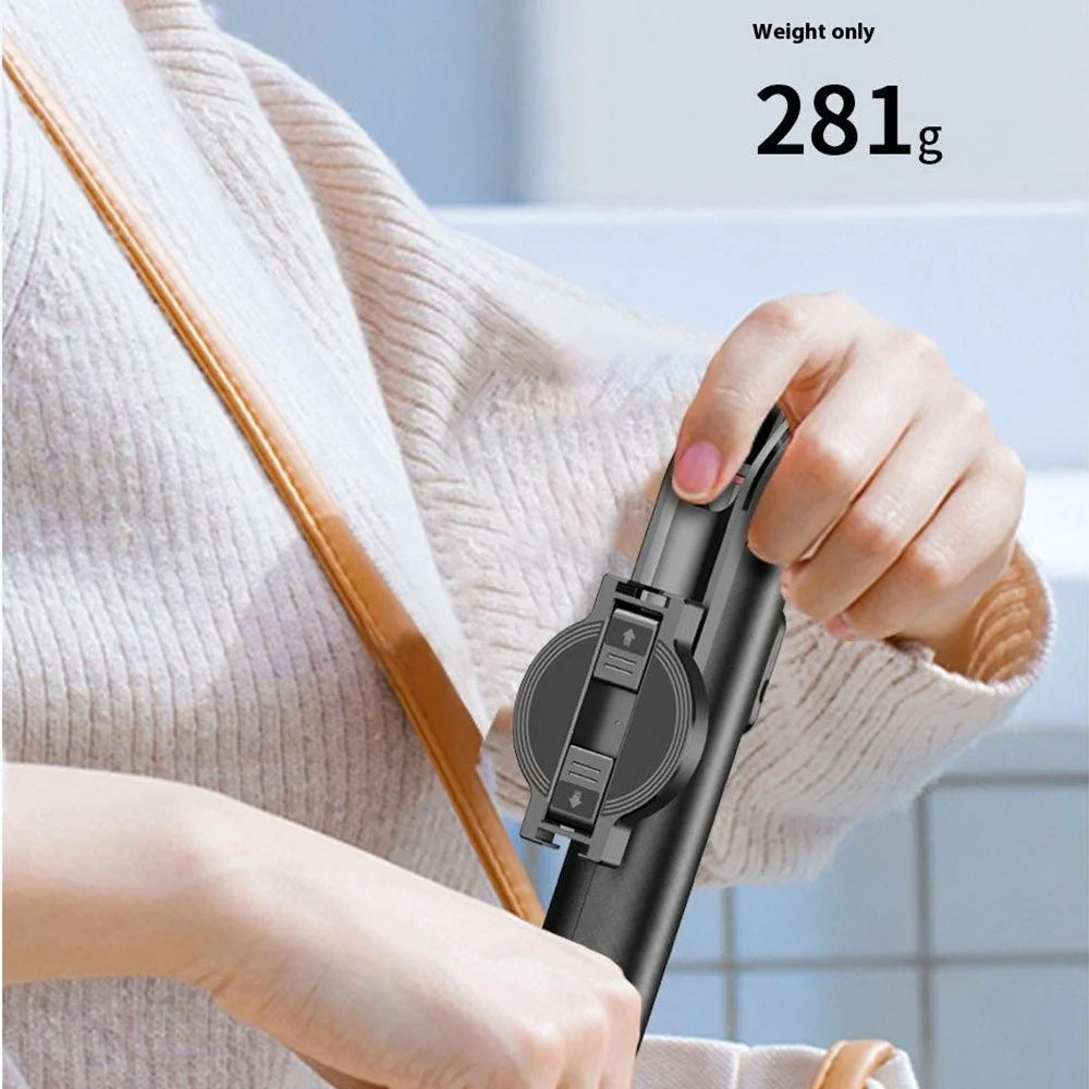 C20 Portable Magnetic Phone Selfie Stick Aluminum Alloy + ABS Live Streaming Tripod with Fill Light - 4