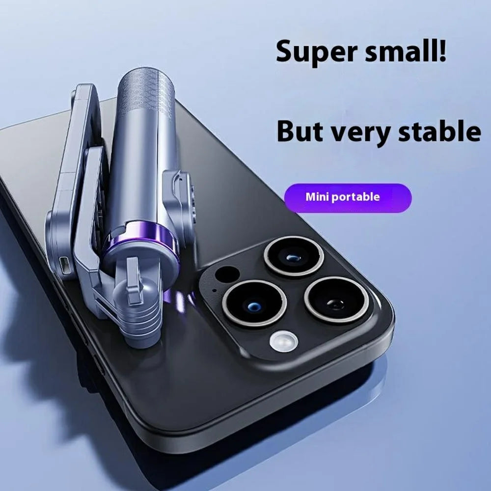 A07 Aluminum Alloy Smartphone Tripod 70cm Mini Bluetooth-compatible Selfie Stick for Live Streaming Photography - Black - 2