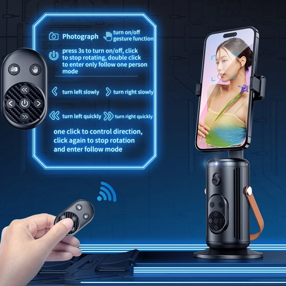 Q04 F2 AI Smart Face Tracking Live Streaming Phone Gimbal Stabilizer with Remote Control + 2 Fill Lights - 6