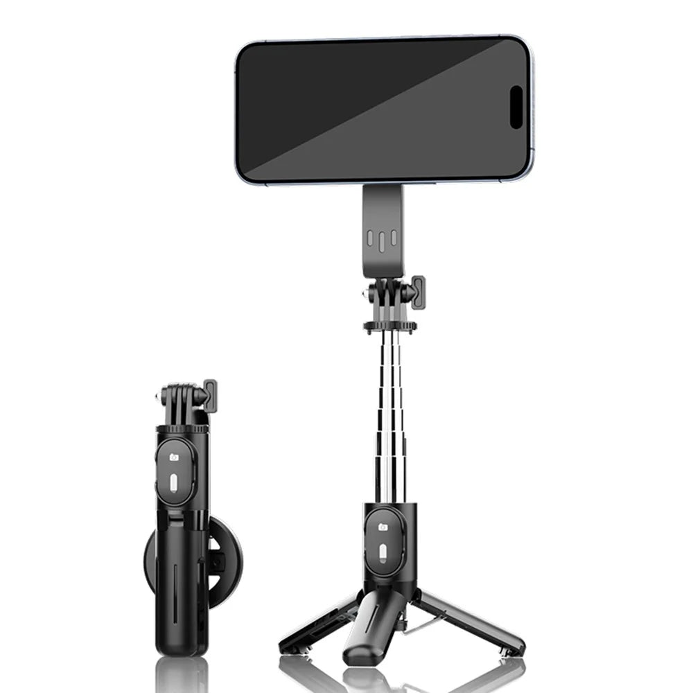 P08Y Pro F2 Portable Travel Selfie Stick Tripod Mini Phone Stand with Remote Control + 2 Fill Lights - Black - 2
