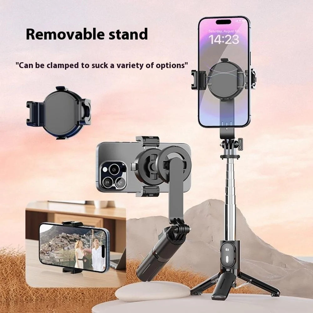 P08Y Pro F2 Portable Travel Selfie Stick Tripod Mini Phone Stand with Remote Control + 2 Fill Lights - Black - 5
