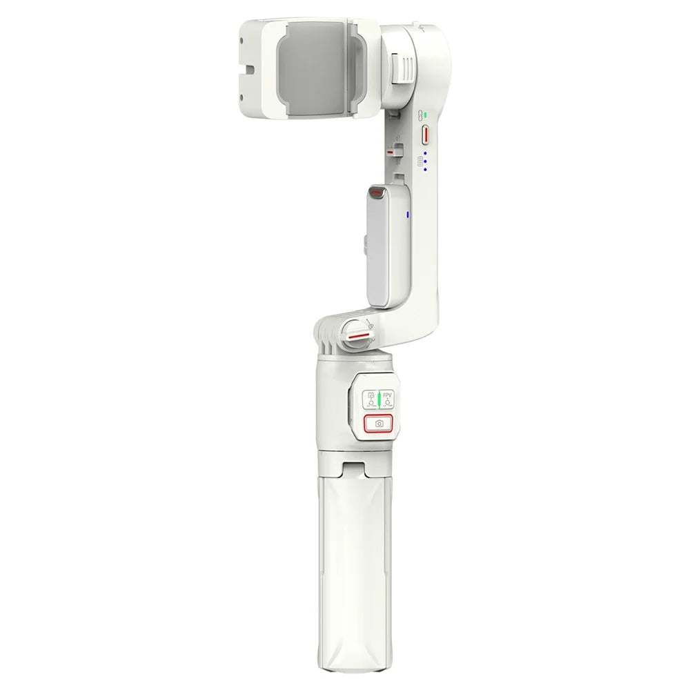 A10 Adjustable Axis Multifunction Stabilizer for Smartphone / Camera Extendable Bluetooth-compatible Stick with Fill Light (No APP) - White - 2