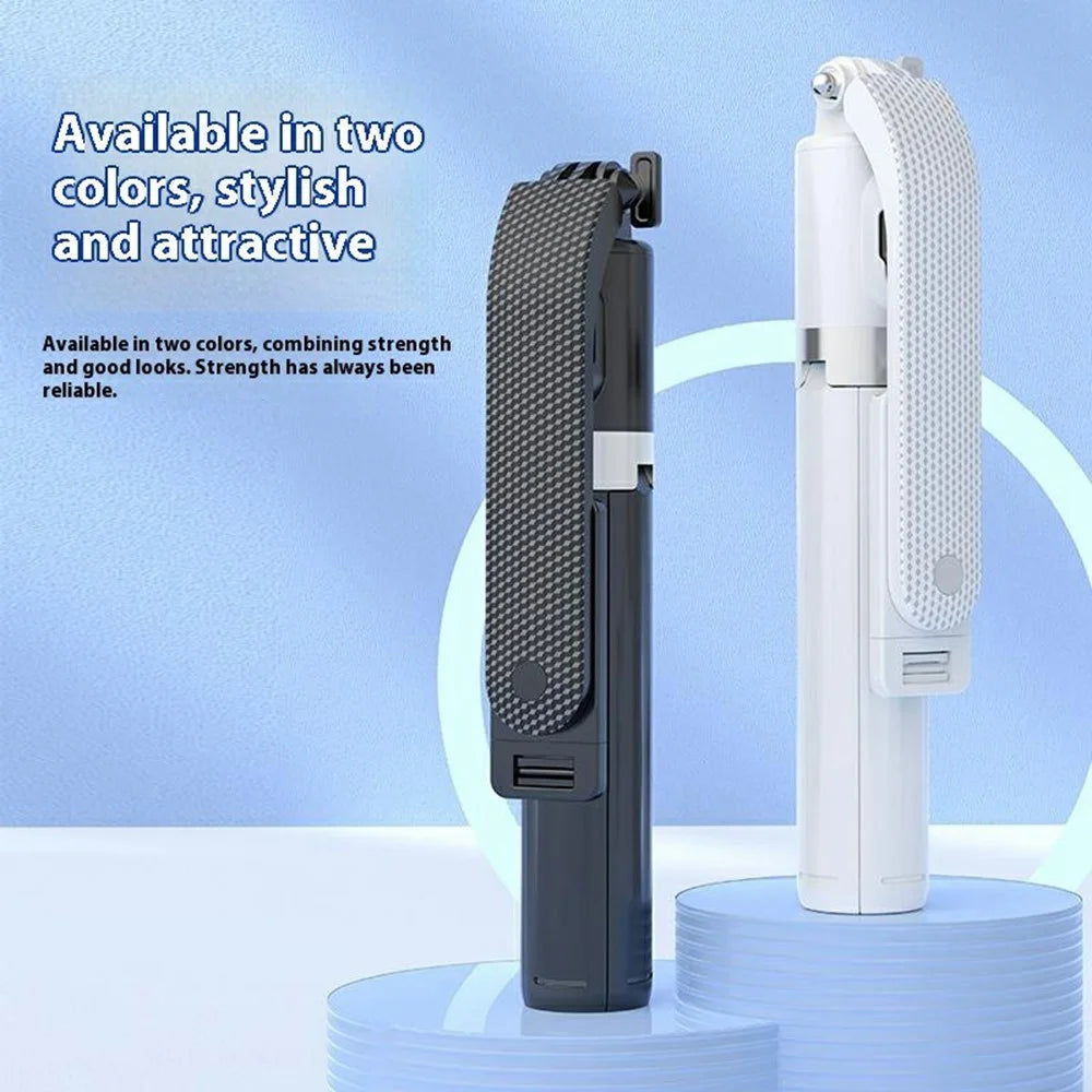 P06max Single V1 Fill Light 140cm Extendable Selfie Stick Smartphones Bluetooth-Compatible Remote Control Stand - Black - 2