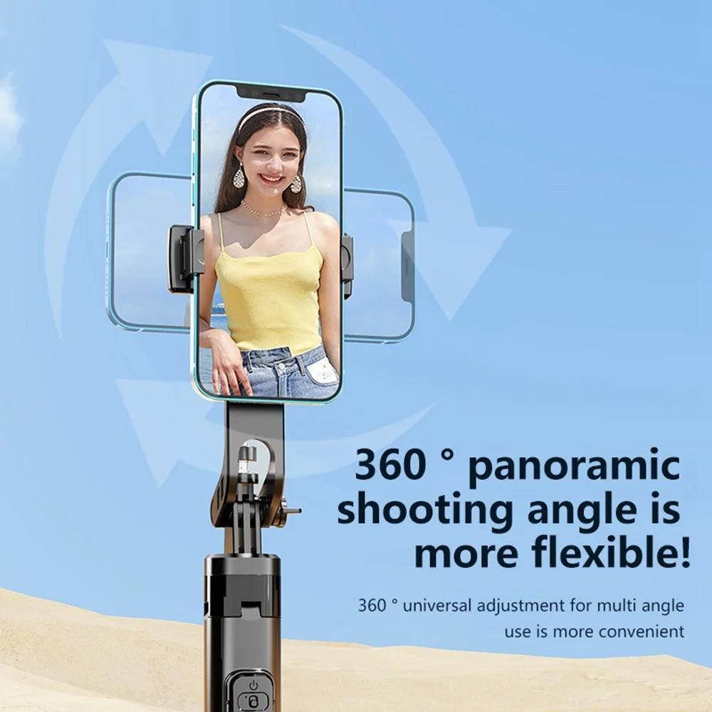 K27 Bluetooth-Compatible Selfie Stick Phone Extendable Live Streaming 4-Leg Stand with 1 Square Fill Light - Black - 3