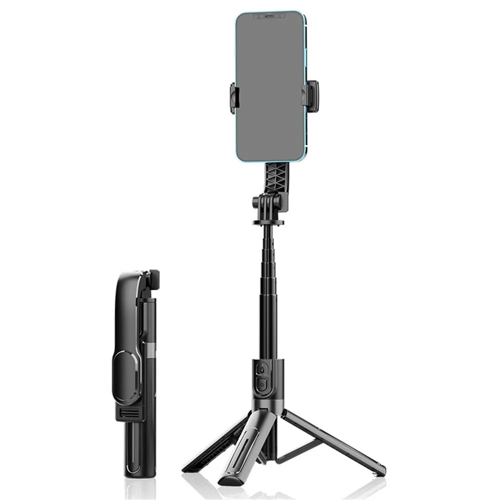 K26 Bluetooth-Compatible Phone Selfie Stick Portable Travel Extendable Live Streaming Tripod with 2 Fill Lights - Black - 2