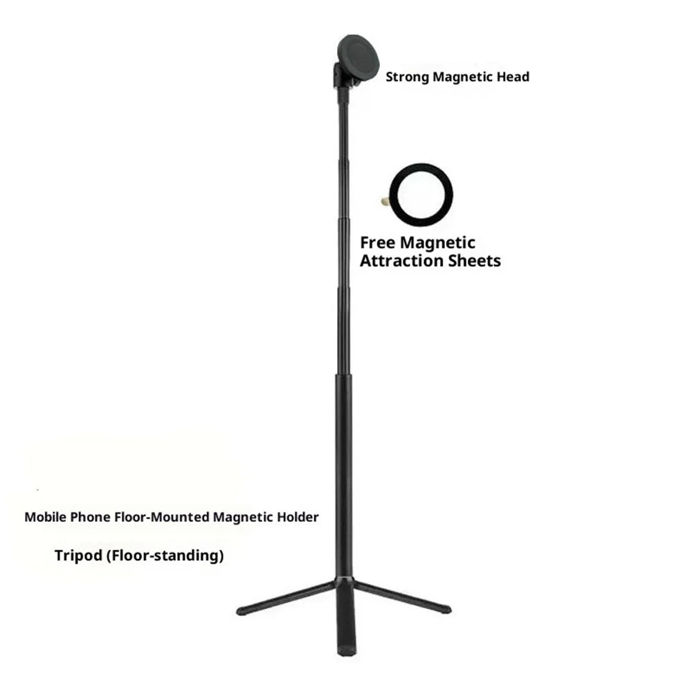 360 Degree Rotation Magnetic Phone Tripod for Golf Course 5-Section Extendable Aluminum Alloy Selfie Stick - 5